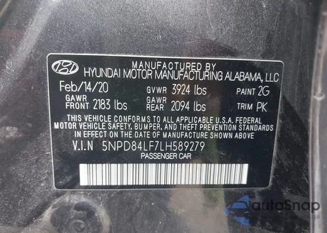 2020 Hyundai Elantra Value Edition from USA, damaged, VIN 5NPD84LF7LH589279